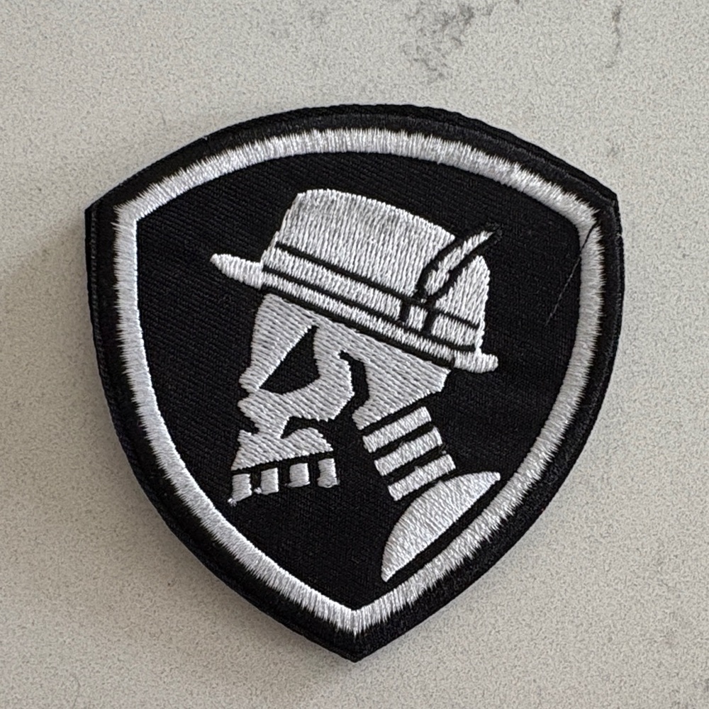Black and White Embroidered Patch